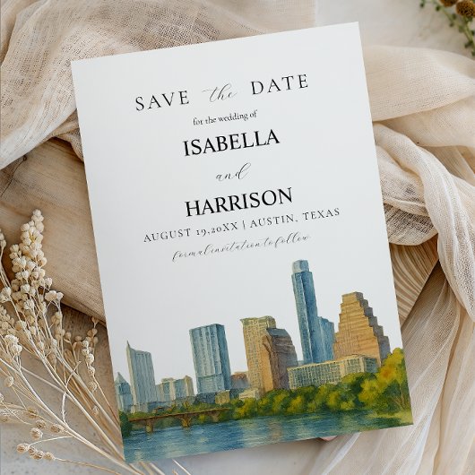AUSTIN Texas Bewaar de Datum Sjabloon