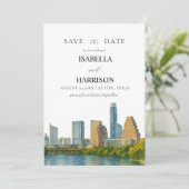 AUSTIN Texas Bewaar de Datum Sjabloon (Staand voorkant)