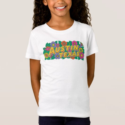 Austin Texas Bloem Grafisch T-shirt (Voorkant)
