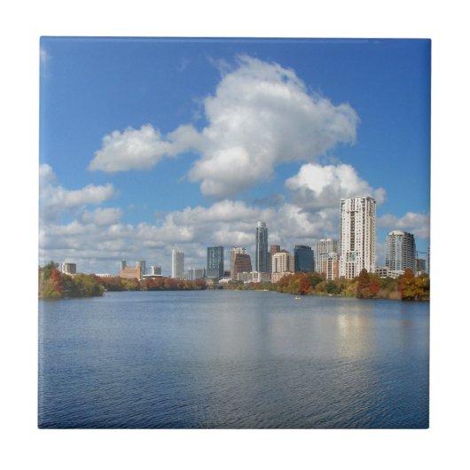 Austin Texas Boardwalk - Ladybird Lake - Skyline Tegeltje (Voorkant)