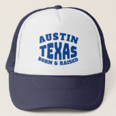 Austin Texas Born en Raised Trucker Pet (Voorkant)