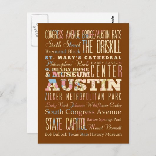 Austin, Texas. Briefkaart (Voorkant / Achterkant)