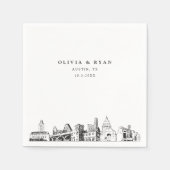 Austin Texas Bruiloft Cocktail servet (Voorkant)