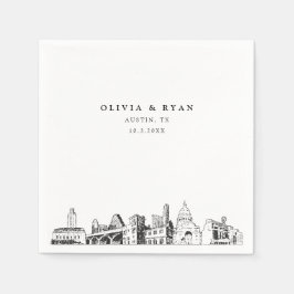Austin Texas Bruiloft Cocktail servet