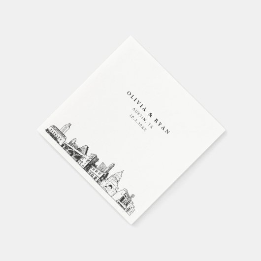 Austin Texas Bruiloft Cocktail servet (Hoek)
