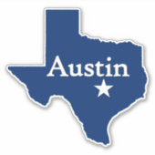 Austin, Texas Capital City State Map Sticker (Voorkant)
