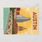 Austin, Texas: Capitol City Illustratie Briefkaart (Voorkant)