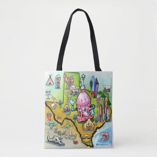 Austin Texas cartoon-kaart Tote Bag (Voorkant)