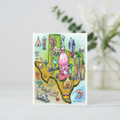 Austin Texas Cartoon Map Briefkaart (Staand voorkant)