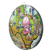 Austin Texas Cartoon Map Dartbord (Voorkant Rechts)