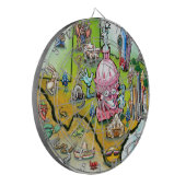 Austin Texas Cartoon Map Dartbord (Voorkant Links)
