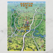 Austin Texas Cartoon Map Flyer (Voorkant)