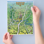 Austin Texas Cartoon Map Flyer (Hand)