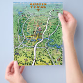 Austin Texas Cartoon Map Flyer (Hand)