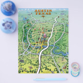 Austin Texas Cartoon Map Flyer (Enkel)