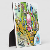 Austin Texas Cartoon Map Fotoplaat (Zijkant)