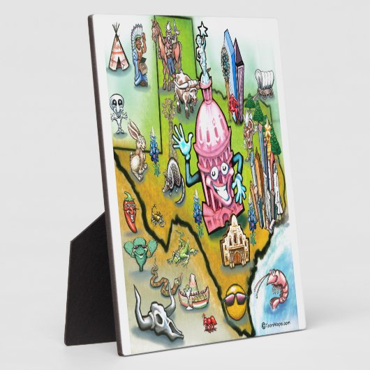 Austin Texas Cartoon Map Fotoplaat (Zijkant)