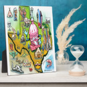 Austin Texas Cartoon Map Fotoplaat (Zijkant)