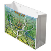 Austin Texas Cartoon Map Groot Cadeauzakje (Voorkant Gekanteld)
