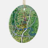 Austin Texas Cartoon Map Keramisch Ornament (Rechts)