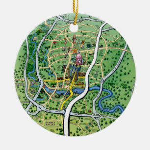 Austin Texas Cartoon Map Keramisch Ornament
