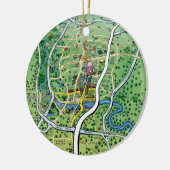 Austin Texas Cartoon Map Keramisch Ornament (Links)