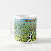 Austin Texas Cartoon Map Koffiemok (Voorkant links)