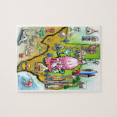 Austin Texas Cartoon Map Legpuzzel (Horizontaal)