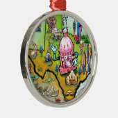 Austin Texas Cartoon Map Metalen Ornament (Rechts)