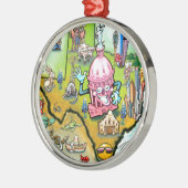 Austin Texas Cartoon Map Metalen Ornament (Links)