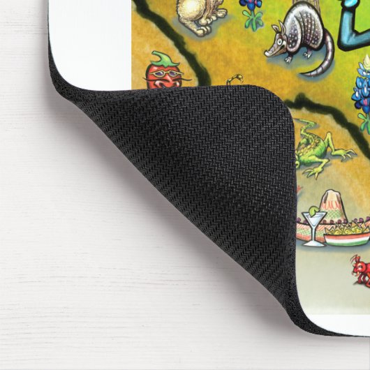 Austin Texas Cartoon Map Muismat (Hoek)