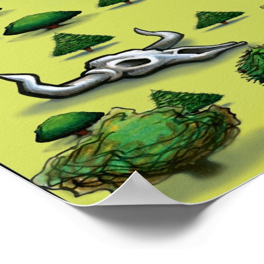 Austin Texas Cartoon Map Poster (Hoek)