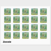 Austin Texas Cartoon Map Vierkante Sticker (Vel)