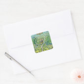Austin Texas Cartoon Map Vierkante Sticker (Envelop)