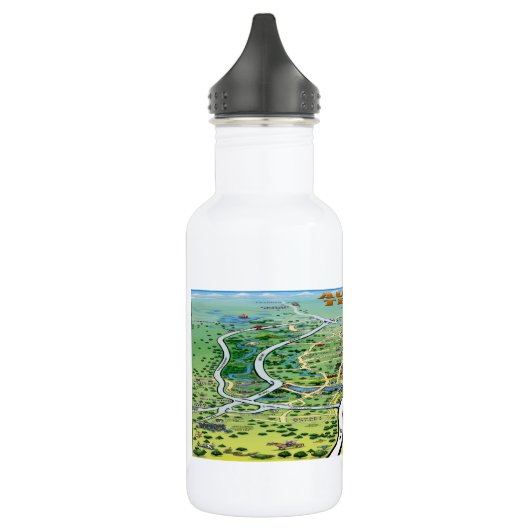 Austin Texas Cartoon Map Waterfles (Links)