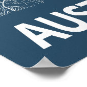 Austin Texas City Map Line Art Blue Print (Hoek)