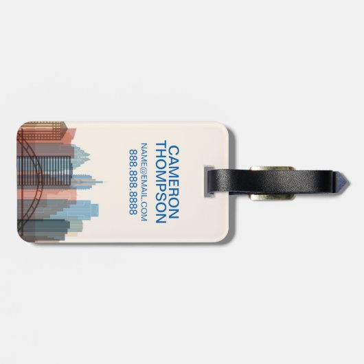 Austin, Texas | City Skyline Bagagelabel (Achterkant horizontaal)