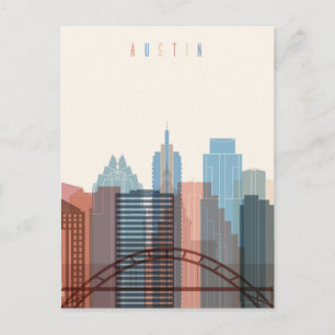 Austin, Texas   City Skyline Briefkaart
