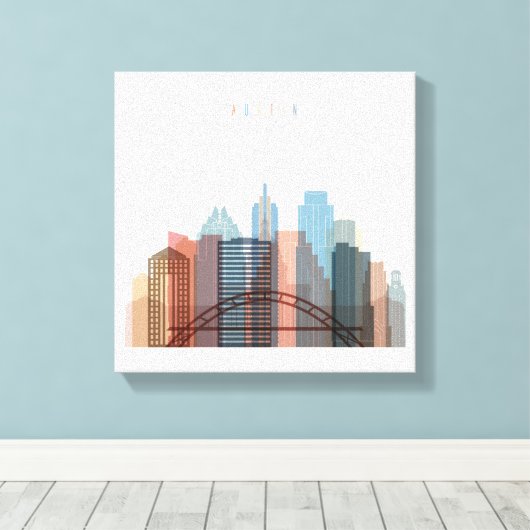 Austin, Texas | City Skyline Canvas Afdruk (Insitu (Houten vloer))