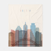 Austin, Texas | City Skyline Fleece Deken (Voorkant)