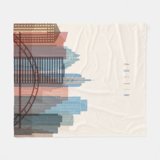 Austin, Texas | City Skyline Fleece Deken (Voorkant (Horizontaal))