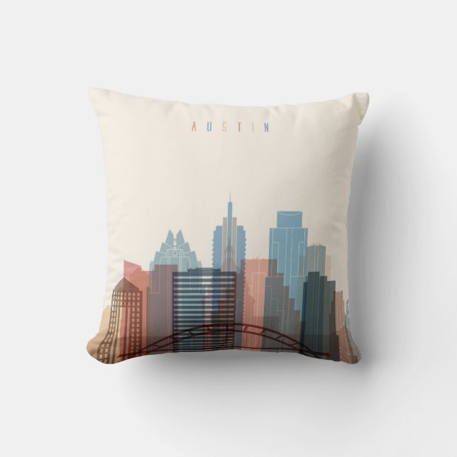 Austin, Texas | City Skyline Kussen (Voorkant)