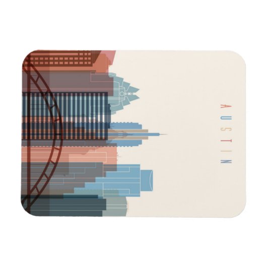 Austin, Texas | City Skyline Magneet (Horizontaal)