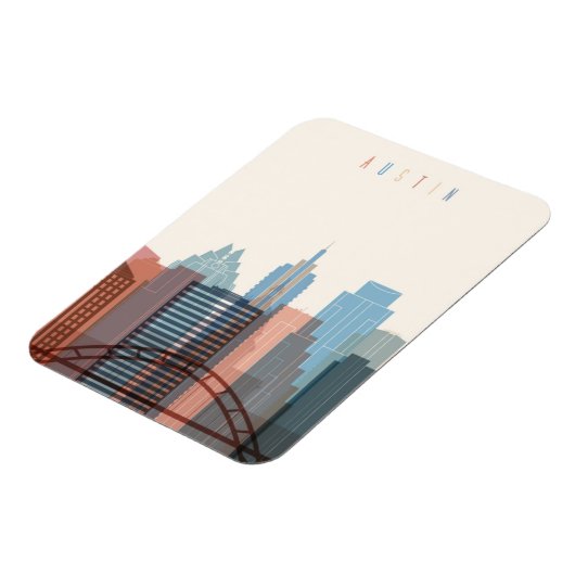Austin, Texas | City Skyline Magneet (Linkerzijde)