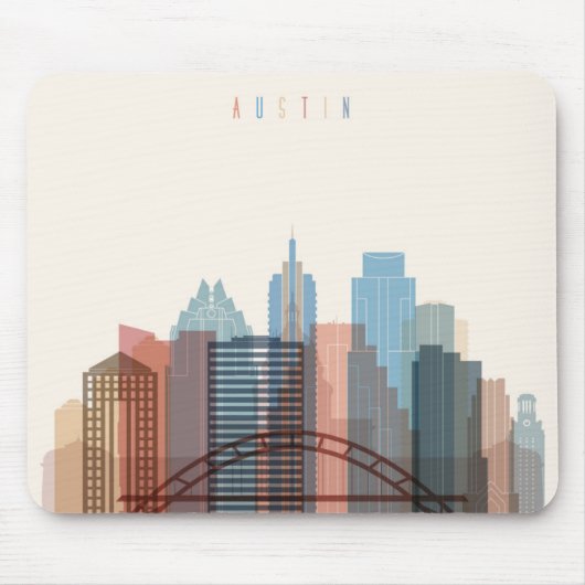 Austin, Texas | City Skyline Muismat (Voorkant)