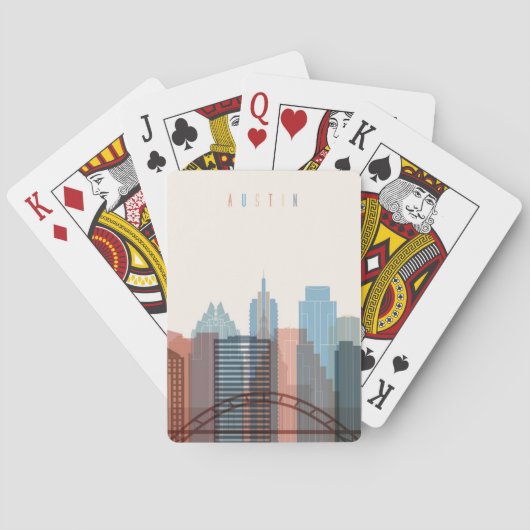 Austin, Texas | City Skyline Pokerkaarten (Achterkant)
