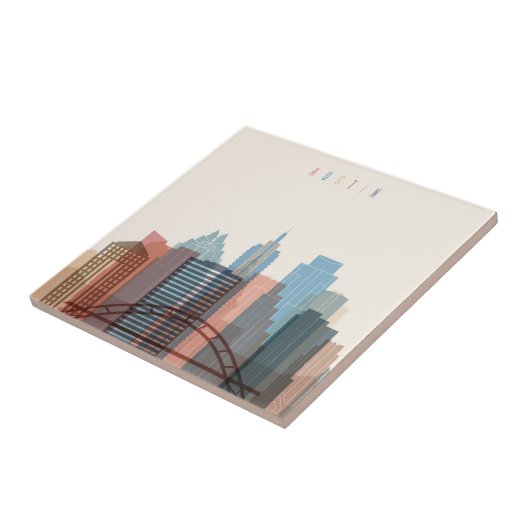 Austin, Texas | City Skyline Tegeltje (Zijkant)