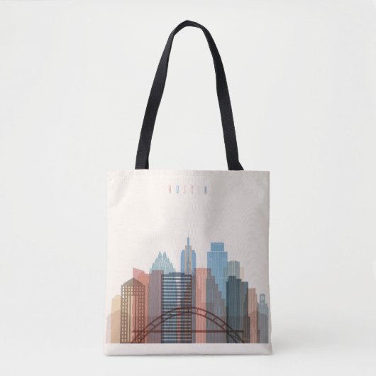 Austin, Texas | City Skyline Tote Bag (Voorkant)