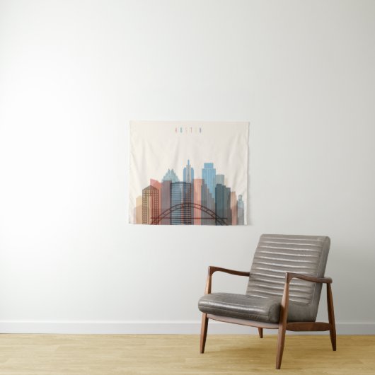 Austin, Texas | City Skyline Wandkleed (In Situ (horizontaal))
