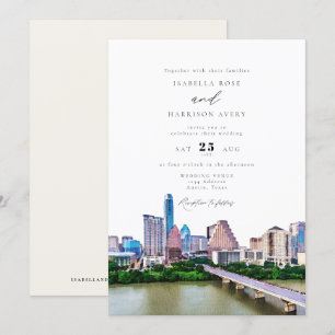 AUSTIN TEXAS City Skyline Wedding Kaart